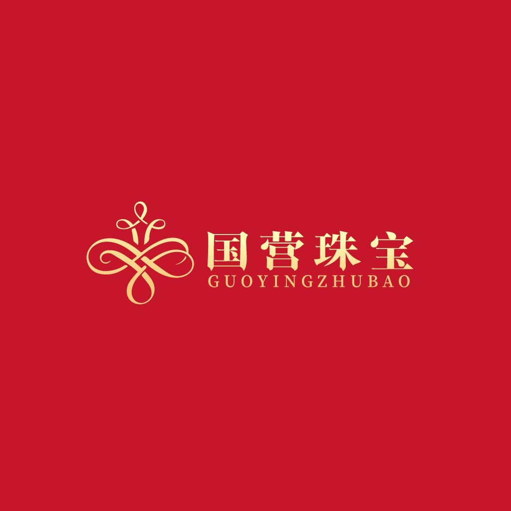 红色背景奢华珠宝logo设计