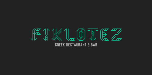Fiklotez logo设计:现代希腊餐厅与酒吧标识