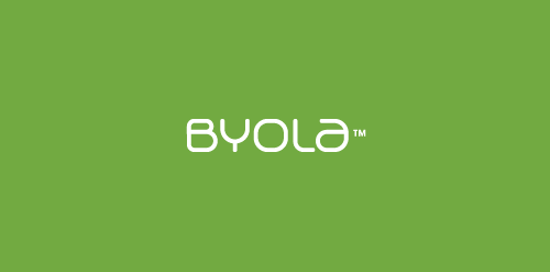BYOLA logo设计：简约绿色背景与白色字体