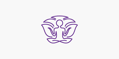 简洁抽象的翅膀人物logo设计