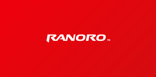 红色背景简洁现代RANORORO logo设计
