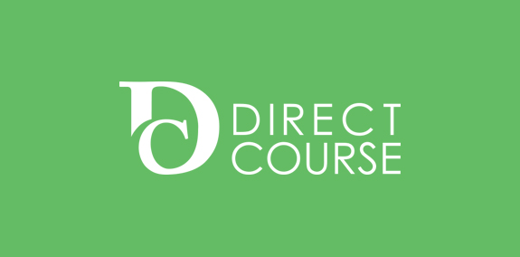 绿色背景简约风格的Direct Course Logo设计