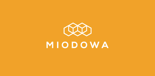 简约几何logo设计:Miodowa品牌视觉识别