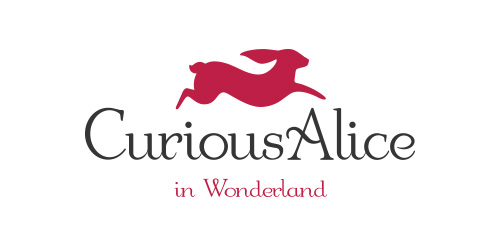 Curious Alice logo设计:创意兔子形象