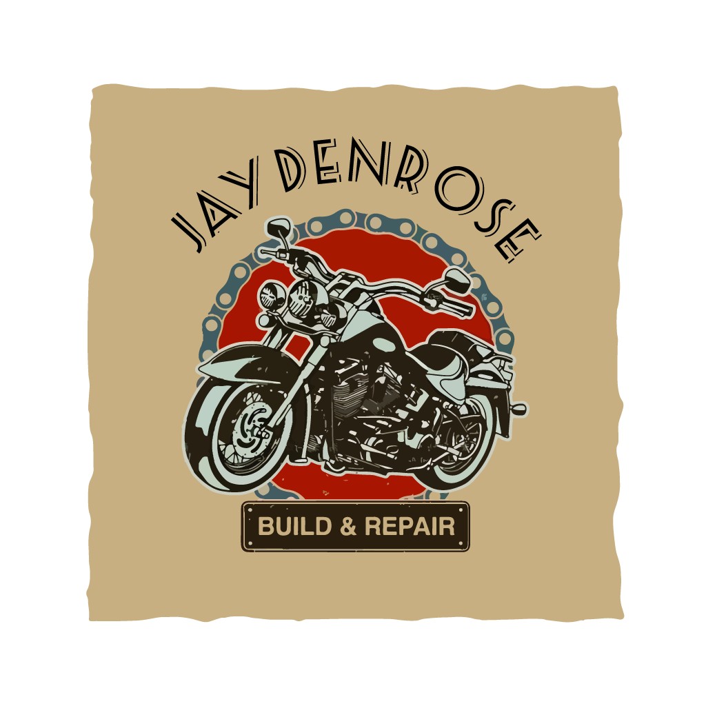 复古摩托车维修店logo设计