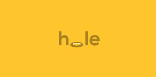 简约风格的'hole'字母logo设计