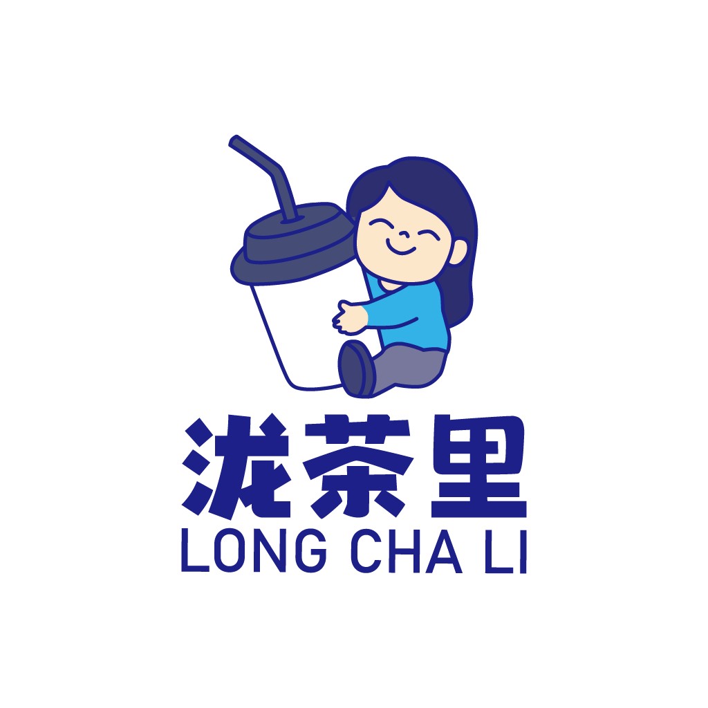 可爱卡通人物饮品logo设计