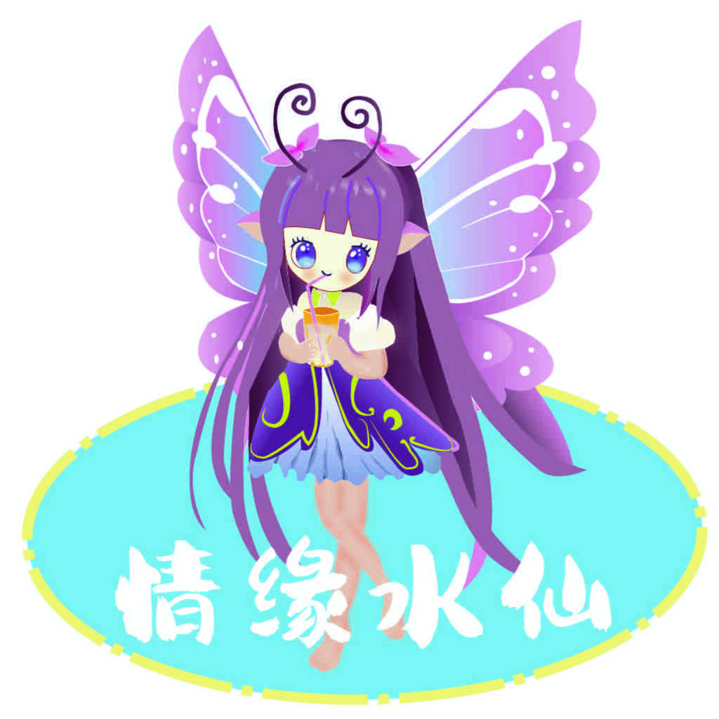 梦幻紫色蝴蝶仙子logo设计