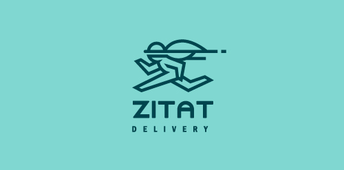 简洁抽象的ZITATAT快递logo设计