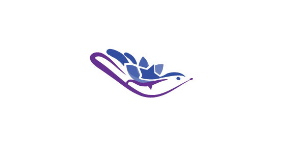 飞翔的海鸥与手心logo设计