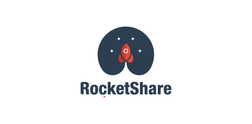 RocketShare logo设计:简洁科技风格