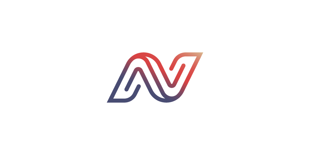 现代简约风格的字母N logo设计