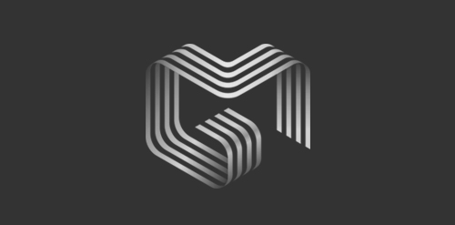 简约线条M形logo设计