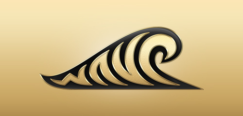 金色波浪图案logo设计