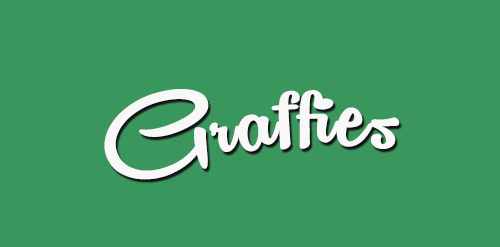 Graffies logo设计:绿色背景下的优雅文字