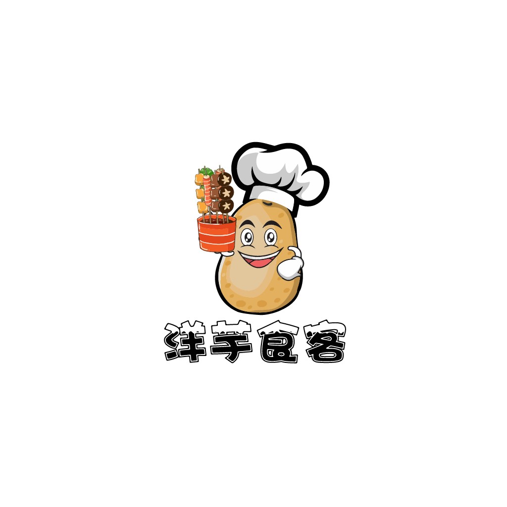 创意土豆串烧店logo设计
