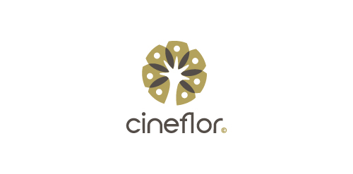 Cineflor logo设计:花卉与电影的完美结合