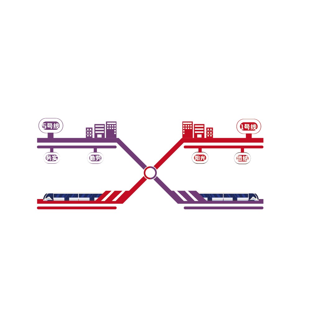 地铁线路图风格的logo设计