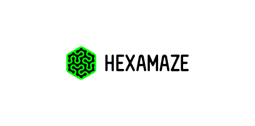 HexaMaze Logo设计:六边形迷宫创意标识