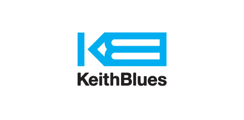 KeithBlues logo设计:简洁蓝色箭头标志