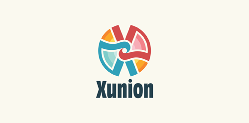 Xunion logo设计:现代色彩融合标志