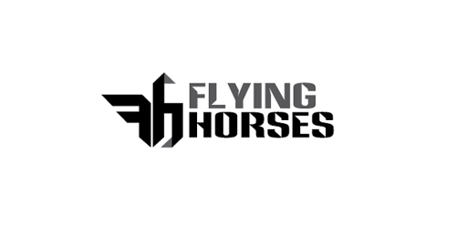 飞行马logo设计:简洁现代马头标志