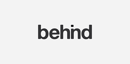 简约现代'behind'字体logo设计