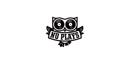猫头鹰主题的'NU PLAYS'logo设计