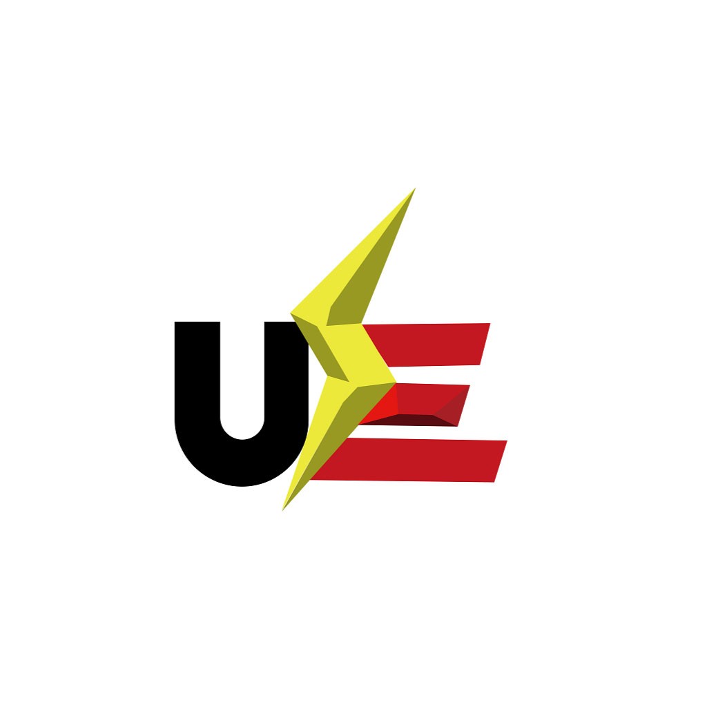 UE闪电logo设计-现代科技企业标识