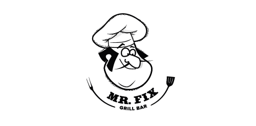 Mr. Fix Logo设计:复古厨师形象