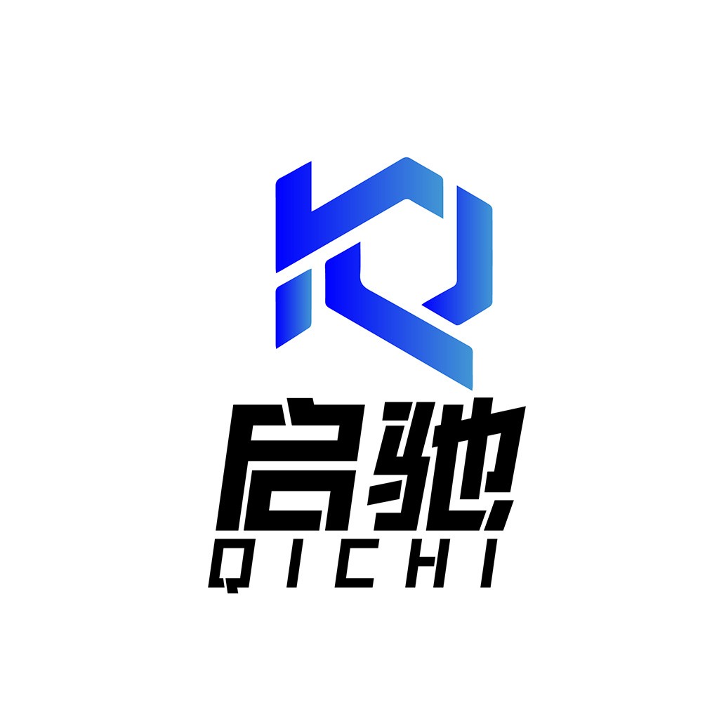 现代科技感QICHII品牌logo设计