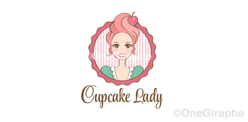Cupcake Lady Logo设计:可爱甜点品牌标识
