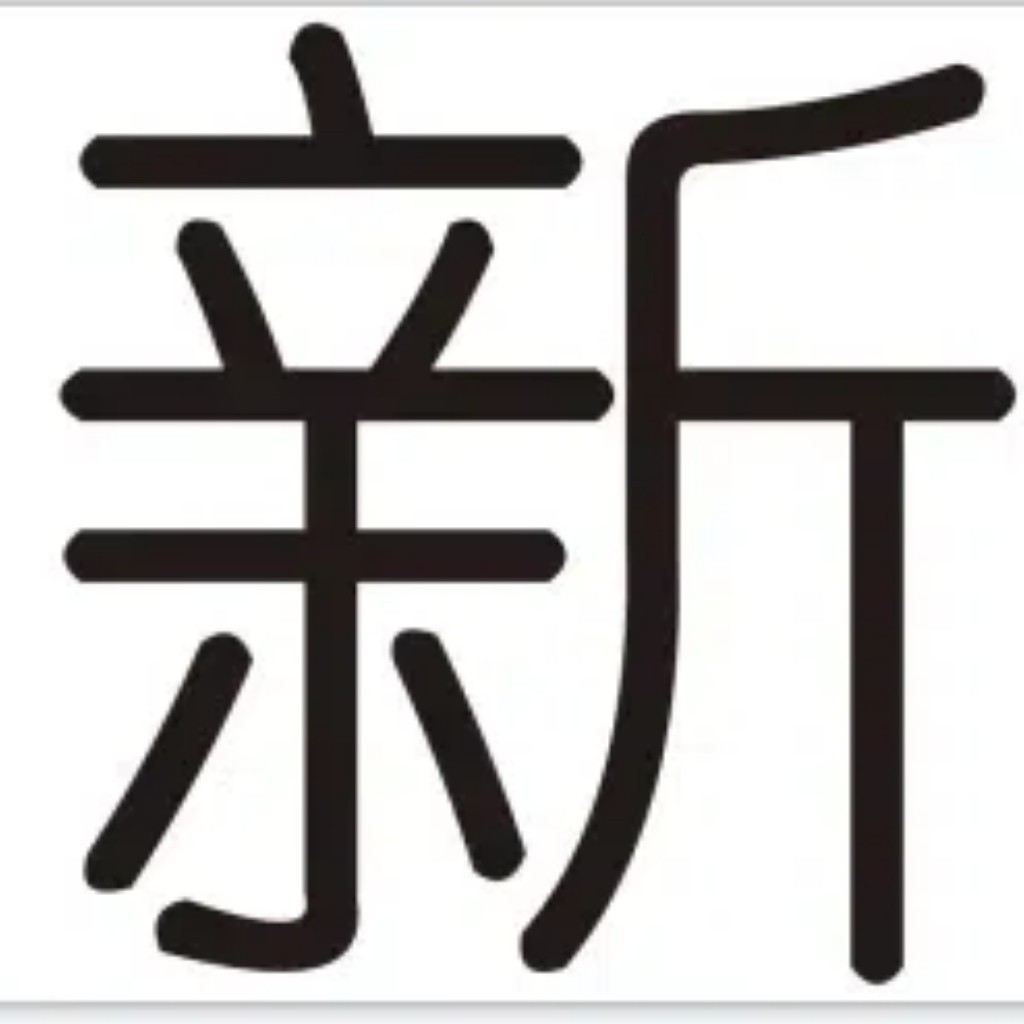 现代简约风格的'新'字logo设计