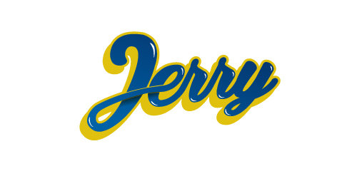 Jerry logo设计:创意手写风格