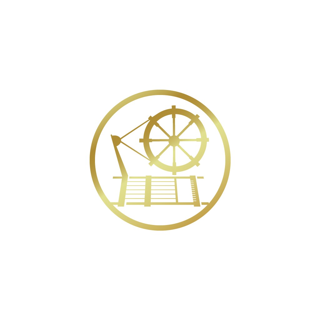 简约风船舵轮船标志设计