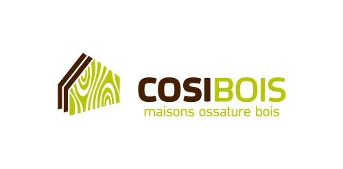 CosiBois logo设计:绿色建筑标识