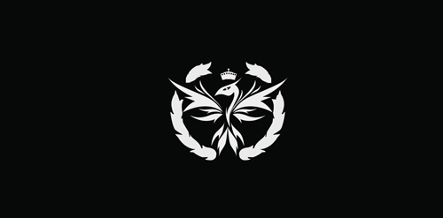 简洁优雅的翅膀与皇冠logo设计