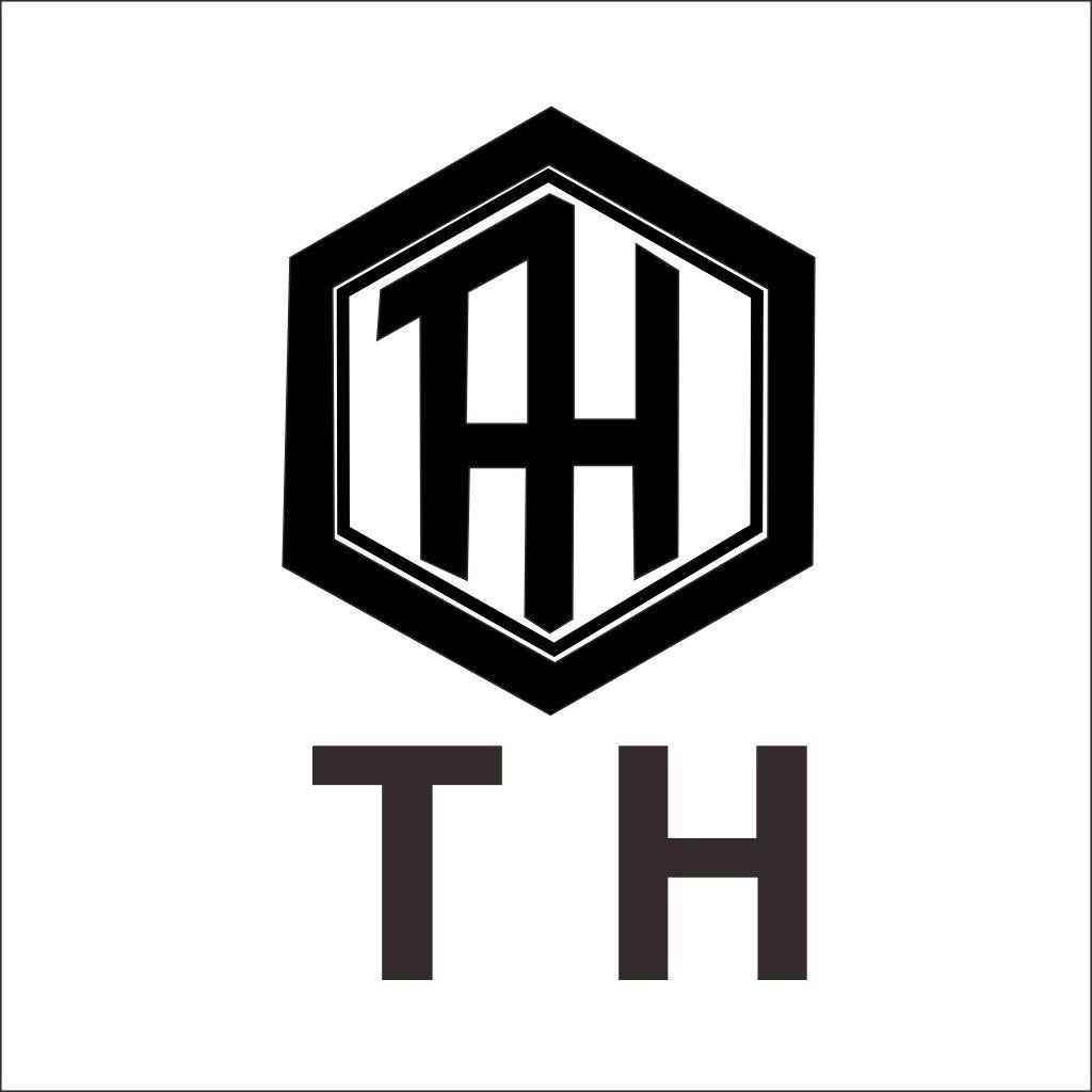 简约现代风格的TH字母组合logo设计