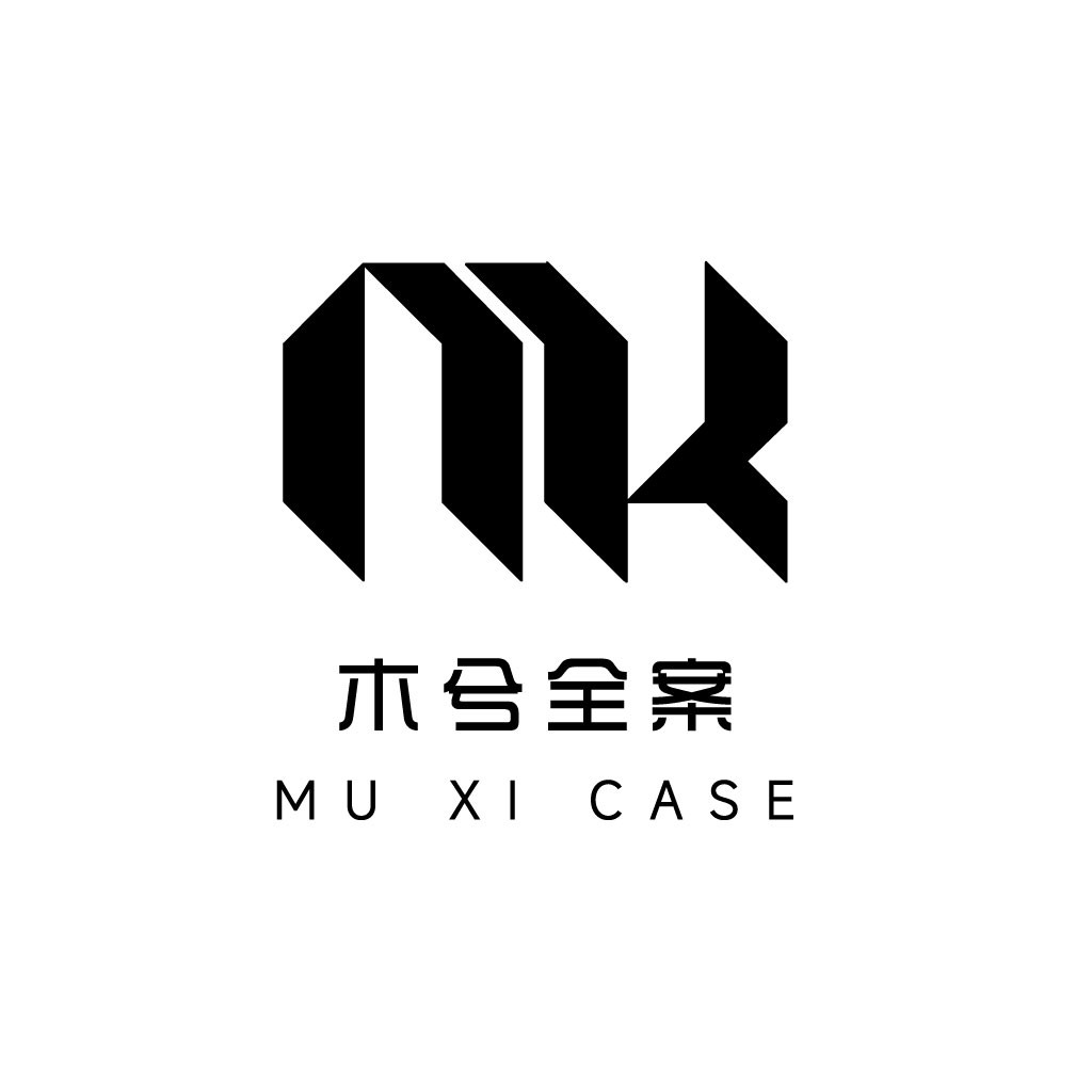 简约几何风格的MK字母logo设计