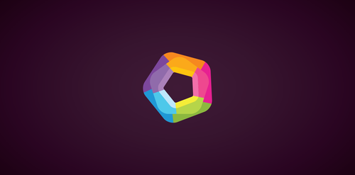 色彩斑斓的六边形logo设计
