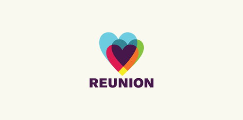 心形图案的Reunionion Logo设计