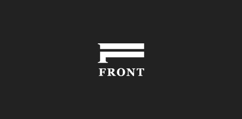 简约现代风格的'FRONT'字母logo设计