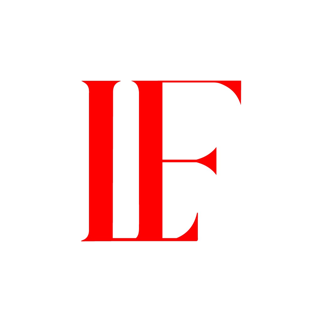 红色大写字母E创意logo设计