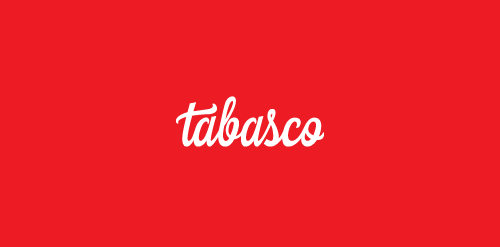 Tabasco logo设计：红色背景下的简洁品牌标识