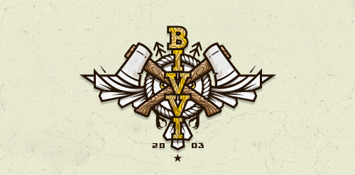 复古徽章风格的BIVY logo设计