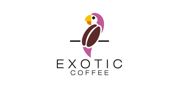 鹦鹉咖啡Logo设计
