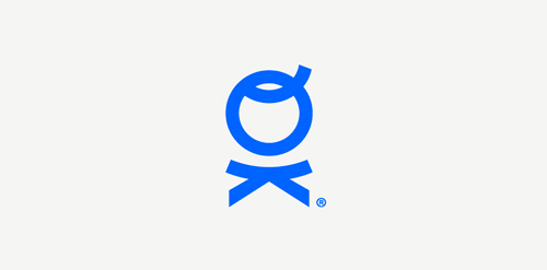 简洁现代的蓝色结带logo设计