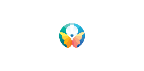 色彩融合的动态人形logo设计