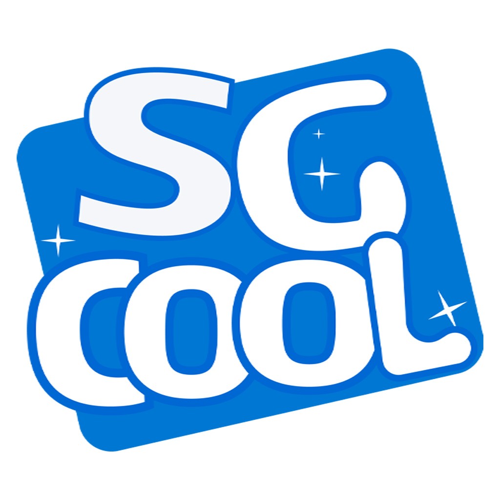 卡通风格蓝色字体'COOL'logo设计
