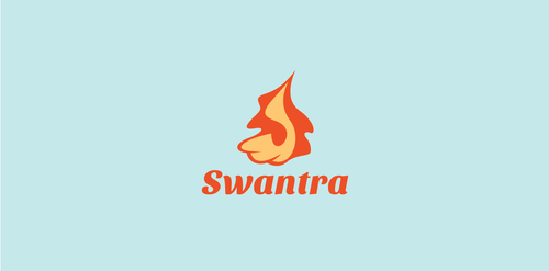Swantra logo设计:简洁火焰标志